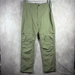 Relwen Zip Off Utility Convertible Pants Mens XL Green Weatherproof Hiking Cargo